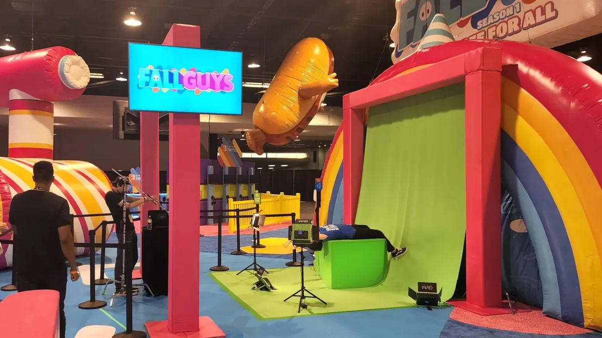 Fall Guys branded green screen video activation